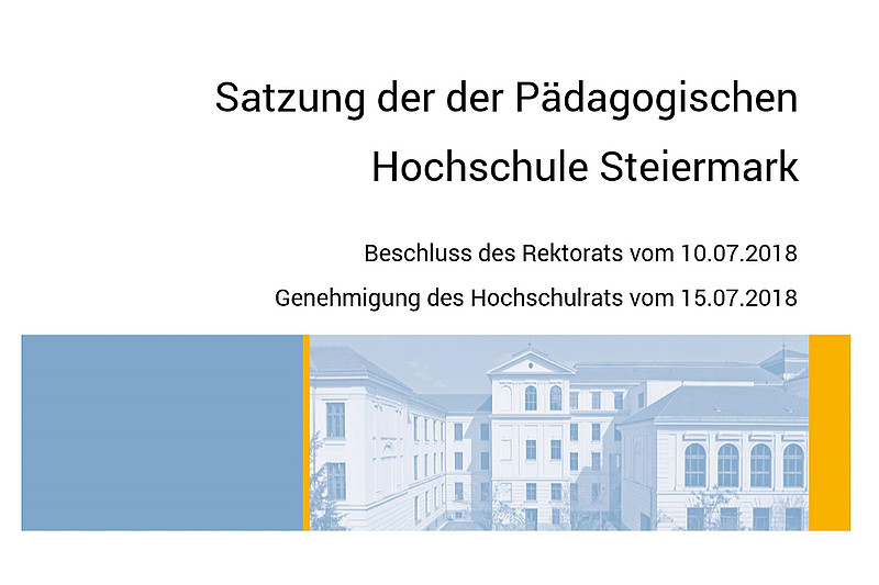 Satzung der Pädagogischen Hochschule Steiermark 2018
