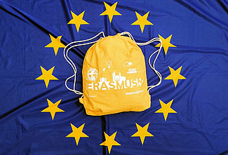 Turnsackerl auf Europa Flagge