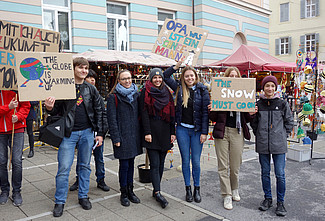 Treffen von Studierenden und SchülerInnen zum Klimastreik in Graz