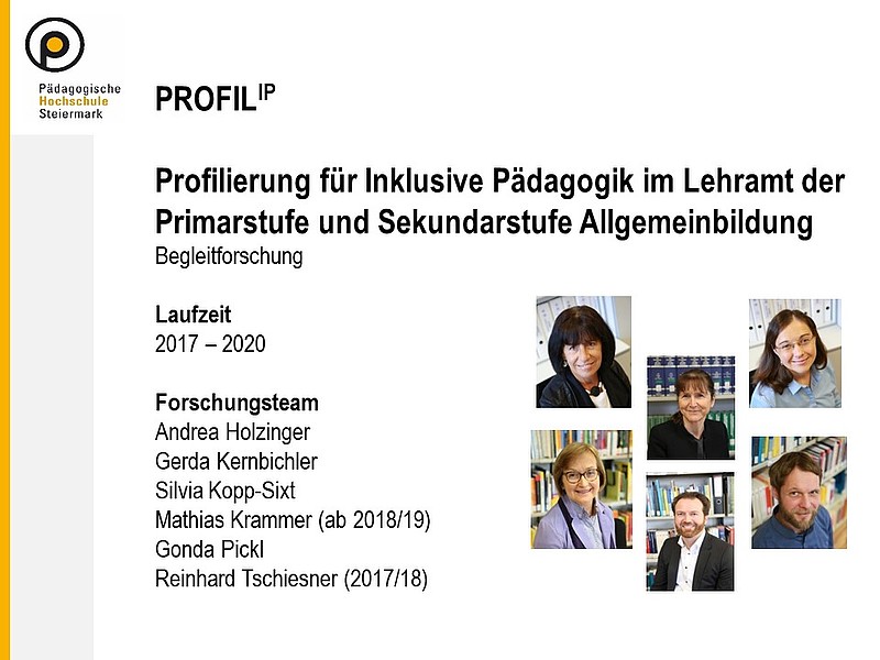 Präsentation zum Forschungsprojekt Profilierung für Inklusive Pädagogik im Lehramtsstudium